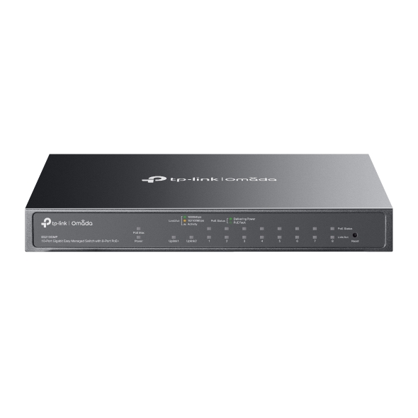 ES210GMP - Omada 10-Port Gigabit Easy Managed Switch with 8-Port PoE+