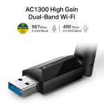 TP-LINK - Archer T3U Plus - Nouveauté - Adaptateur WiFi bi-bande AC1300 USB Gain Elevé – Image 2