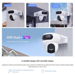 EZVIZ CS-H90 (4MP+4MP) Caméra Wi-Fi à double objectif panoramique et inclinable – Image 3