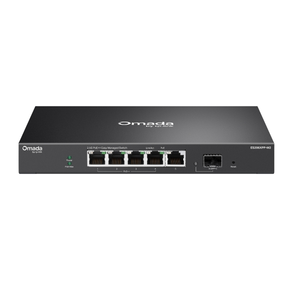ES206XPP-M2_01 TP-LINK OMADA 5-port 2.5G BASE-T and 1-Port 10GE SFP+ Easy Managed Switch with 4-Port PoE++-ES206XPP-M2- – Image 1