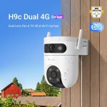 EZVIZ Caméra 4G et Wi-Fi à double objectif panoramique et inclinable - H9c Dual 4G ( 3K + 3K)